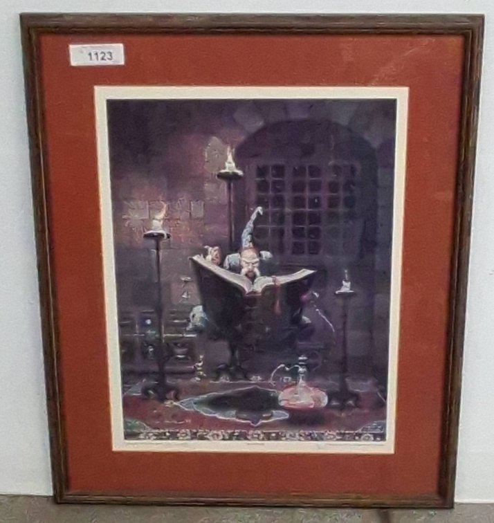Don Maitz 1978 Signed Print The Wizard 22x28 Framed