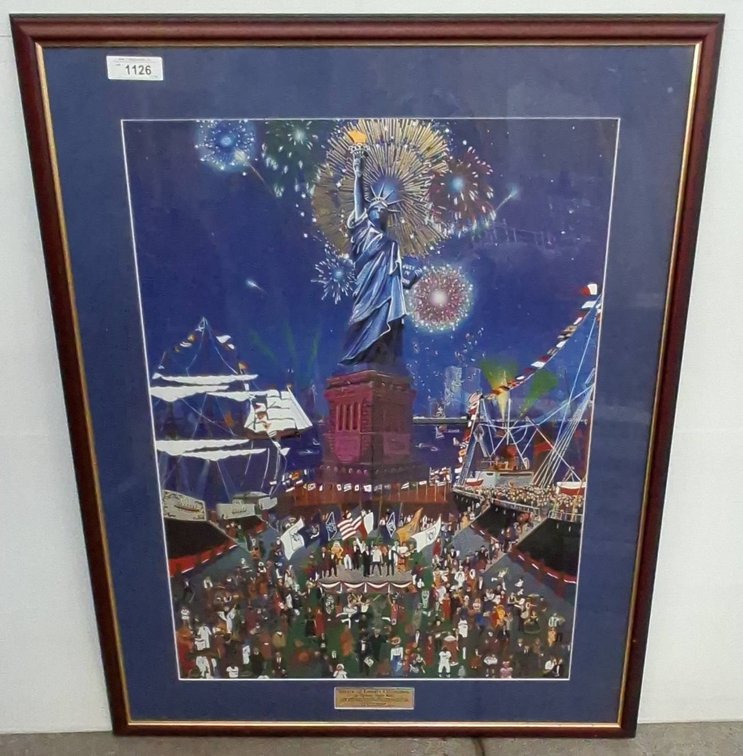 Statue Of Liberty Centennial Framed Print 34x43