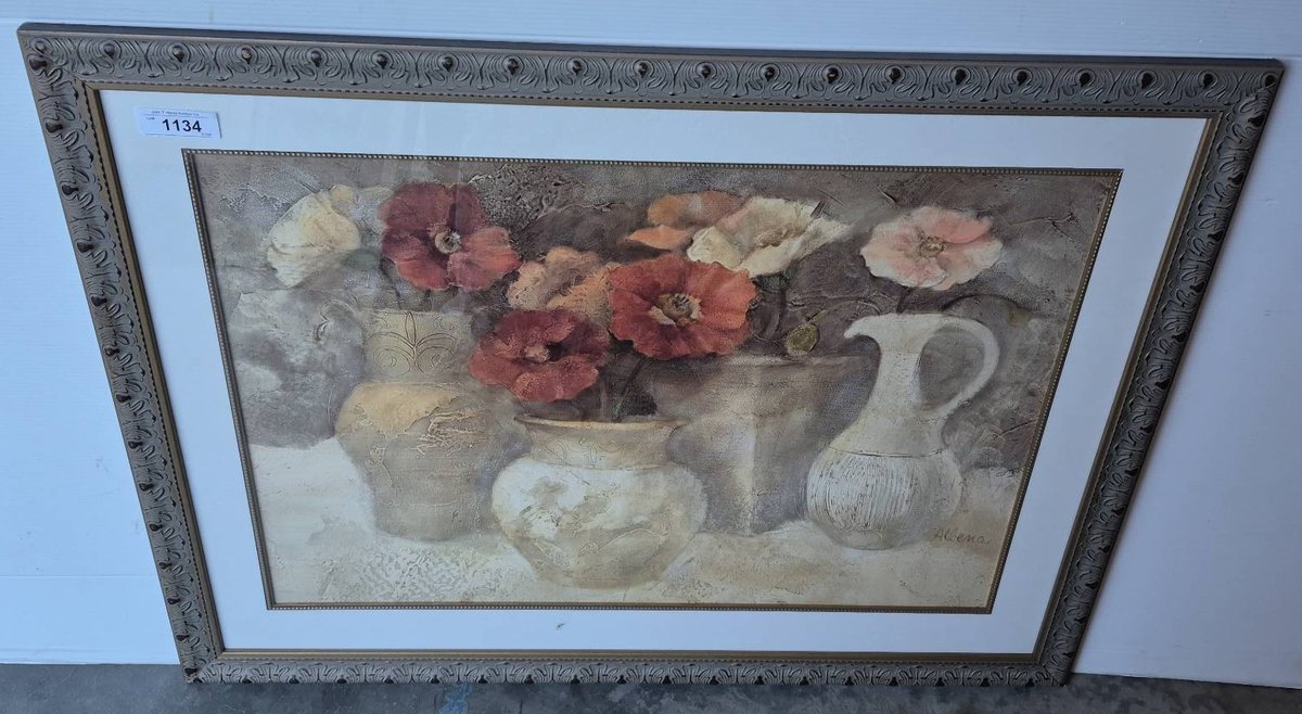 Framed Floral Still Life Print by Allena
