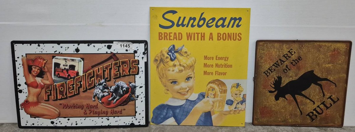 3 Metal Signs, Includes 12x16 Sunbeam