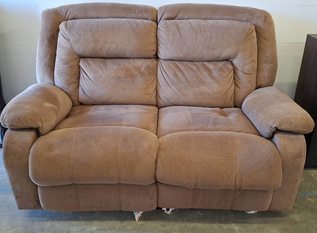Brown Microfiber Reclining Loveseat, 60 Inch
