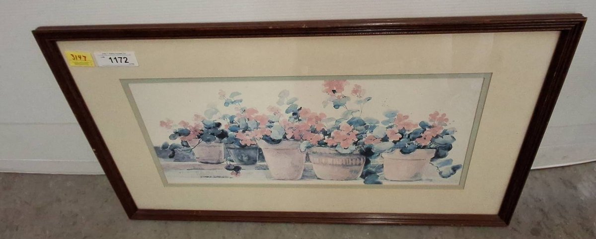 Dawna Barton Floral Framed Art Print 31x17"