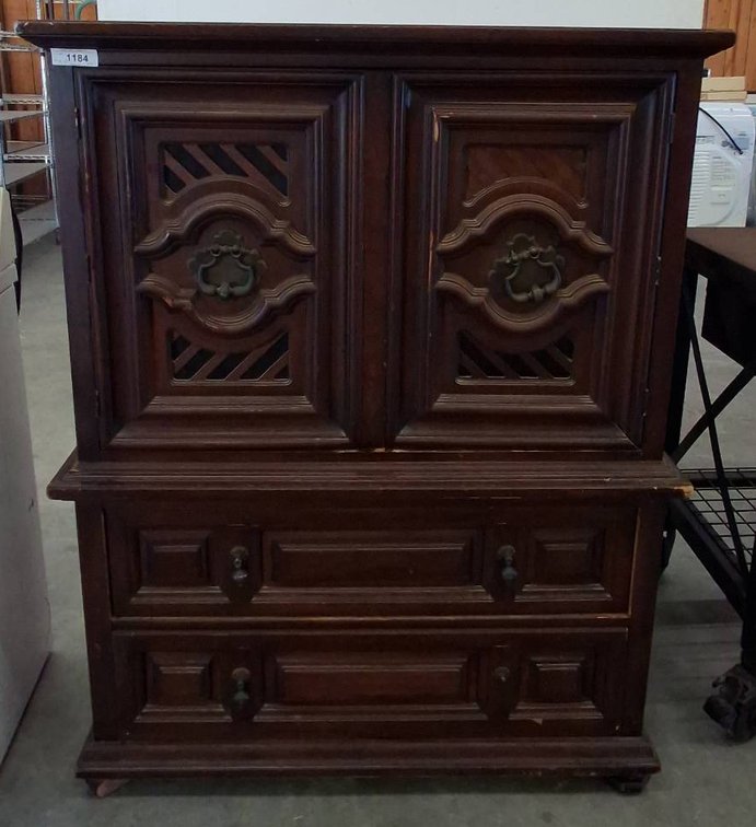 Wood Cabinet with Drawers and Doors 41x19x54