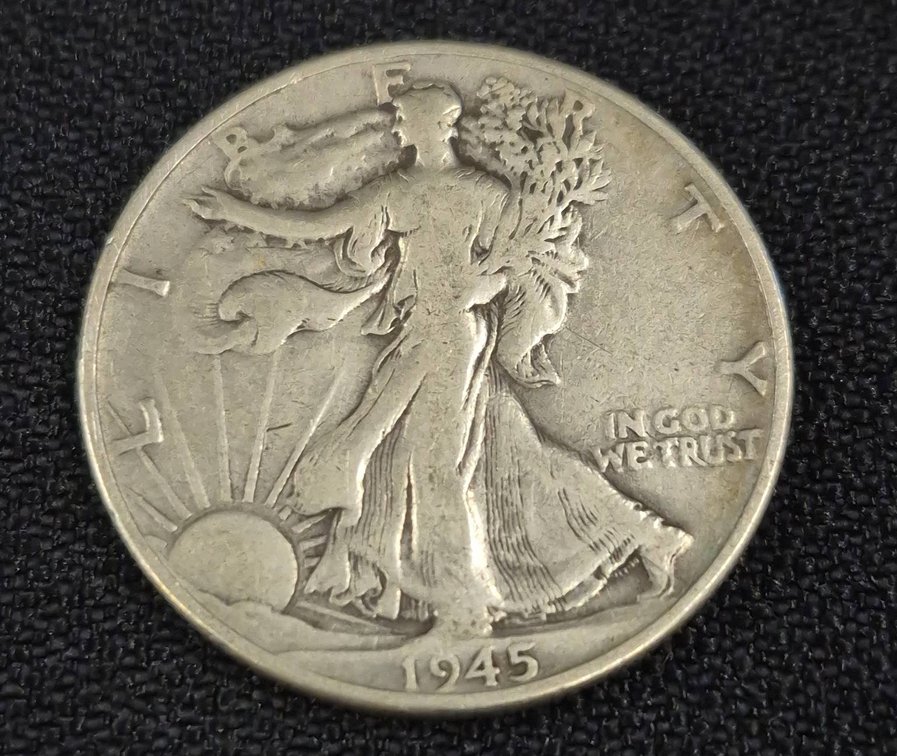 1945 Walking Liberty Half Dollar Coin