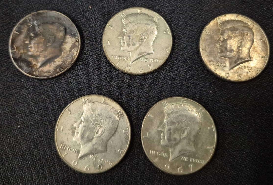 Kennedy Half Dollar Coins 1966, 1967, 1969 Set