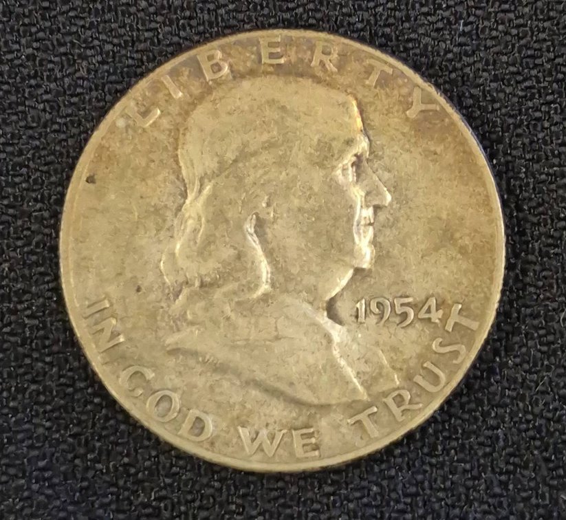 1954 Franklin Silver Half Dollar Coin