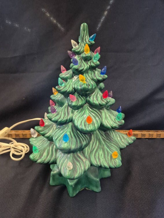 Ceramic Lighted Christmas Tree 12in Multi-Color