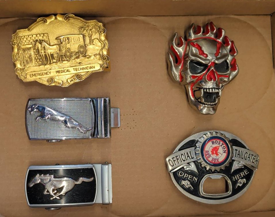 5 Novelty Belt Buckles Assorted Designs
