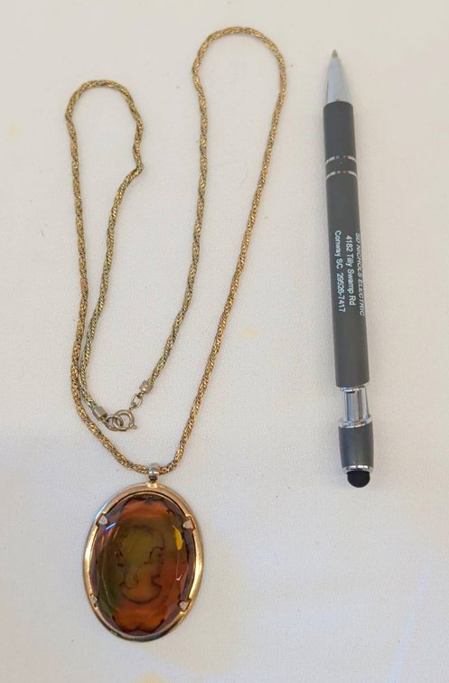 2" Reversible Intaglio Cameo Glass Pendant