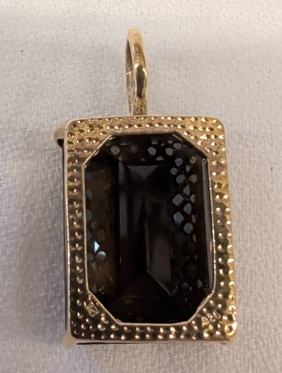 Smokey Topaz Pendant with Gold Setting