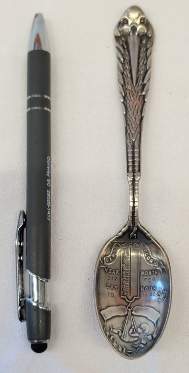 1917 Mauser Sterling Stork Birth Record Spoon