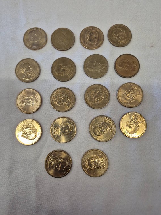 18 Presidential $1 Coins US Dollar Collection