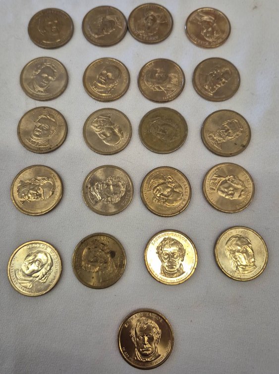 21 Assorted Presidential $1 Dollar Coins