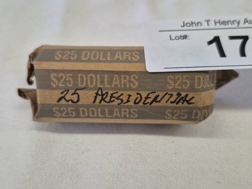 Roll of $25 Presidential Dollar Coins