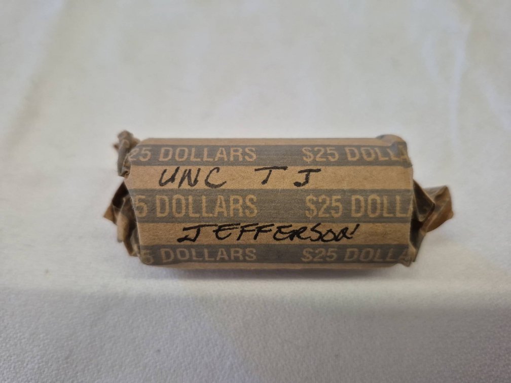 $25 Roll Jefferson UNC T J Dollar Coins