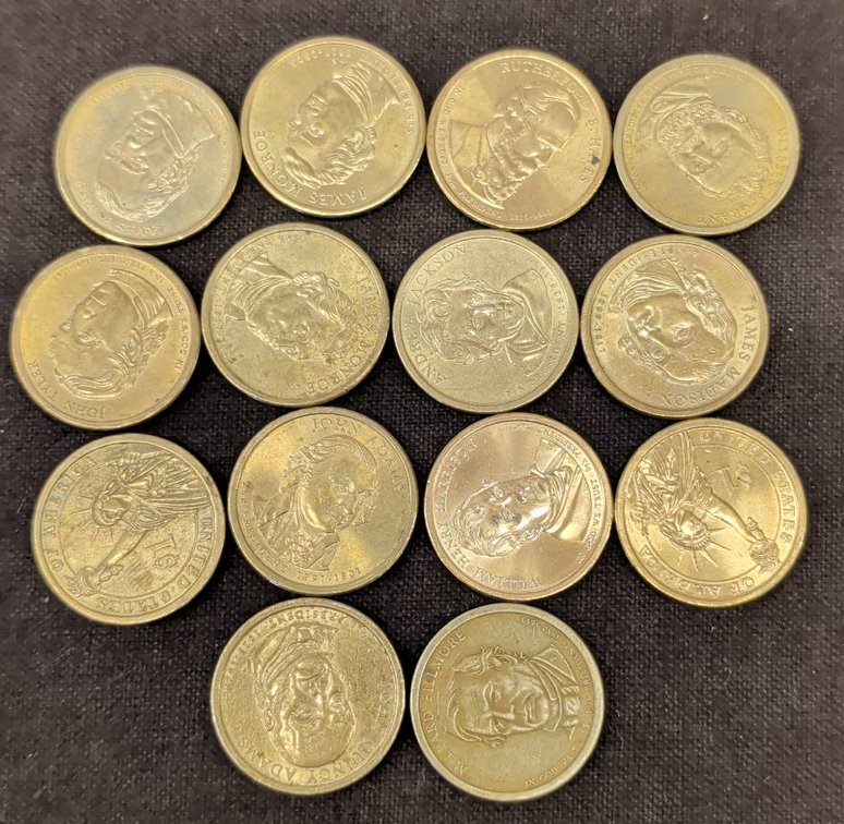 14 Different Presidential Dollar Coins