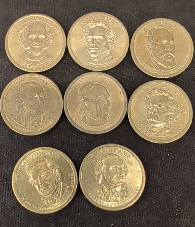 8 U.S. Presidential Dollar Coins