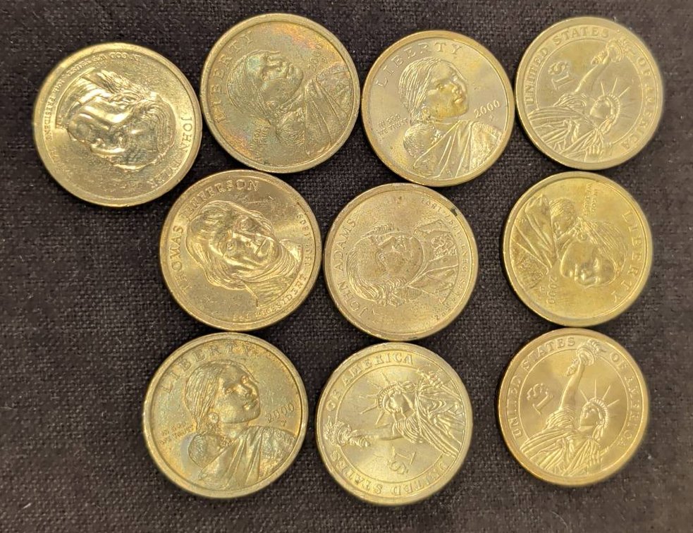 10 U.S. Dollar Coins 6 Presidents 4 Sacagawea