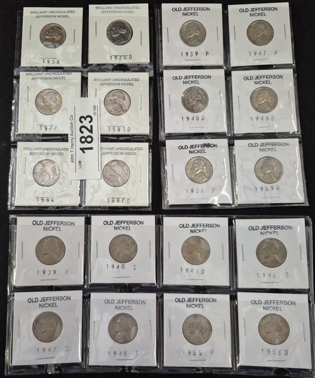 Jefferson Nickels, 1939-1987, Coins