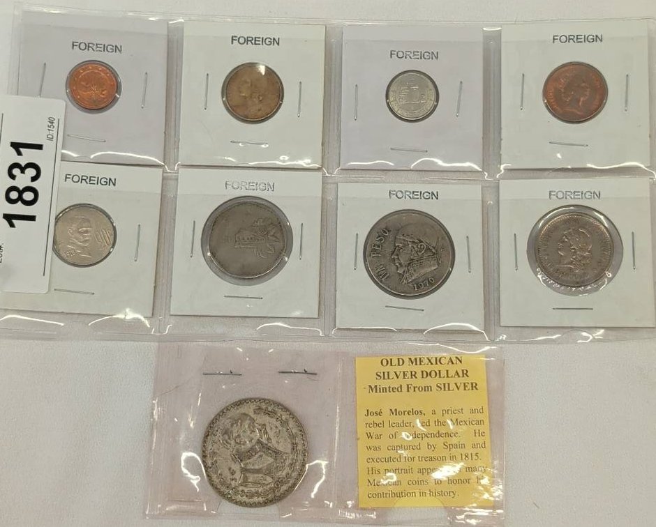 Lot Foreign Coins With Mexican Silver