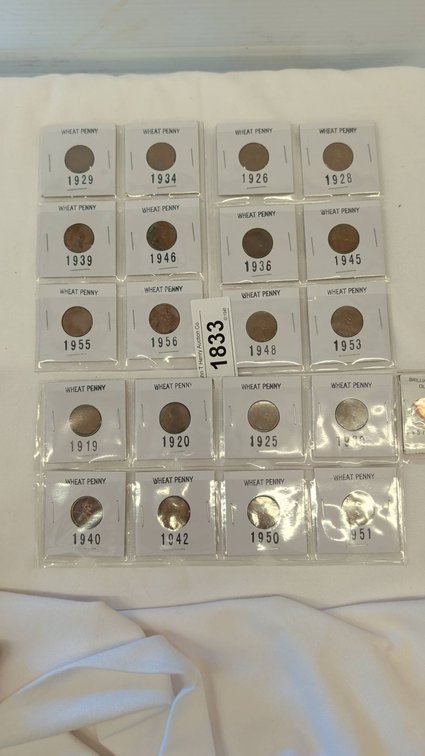 Wheat Pennies 1919–1958, 20 Coins