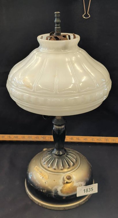 Kero Gem Oil Lamp With White Glass Shade