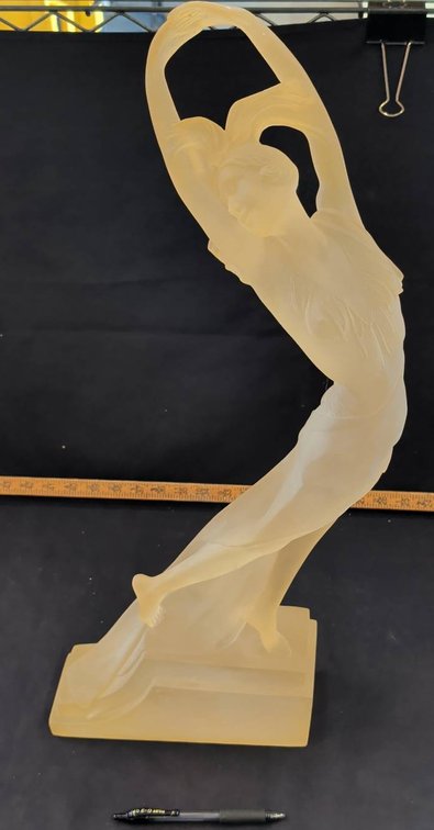 Frosted Acrylic Art Deco Style Dancing Lady Statue