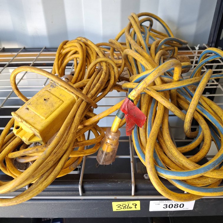 Extension Cords With Plugs and Box, Lot of 2