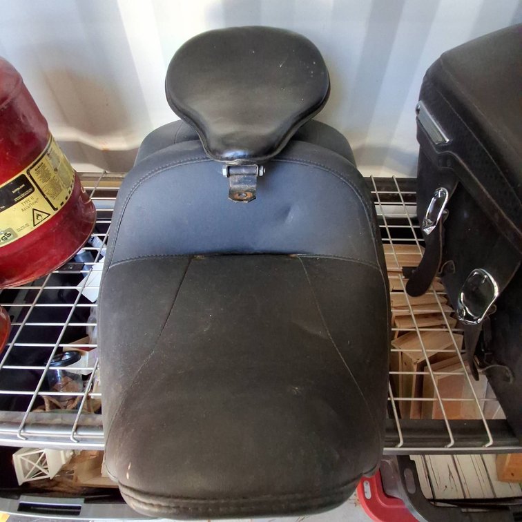 Black Motorcycle Seat with Backrest