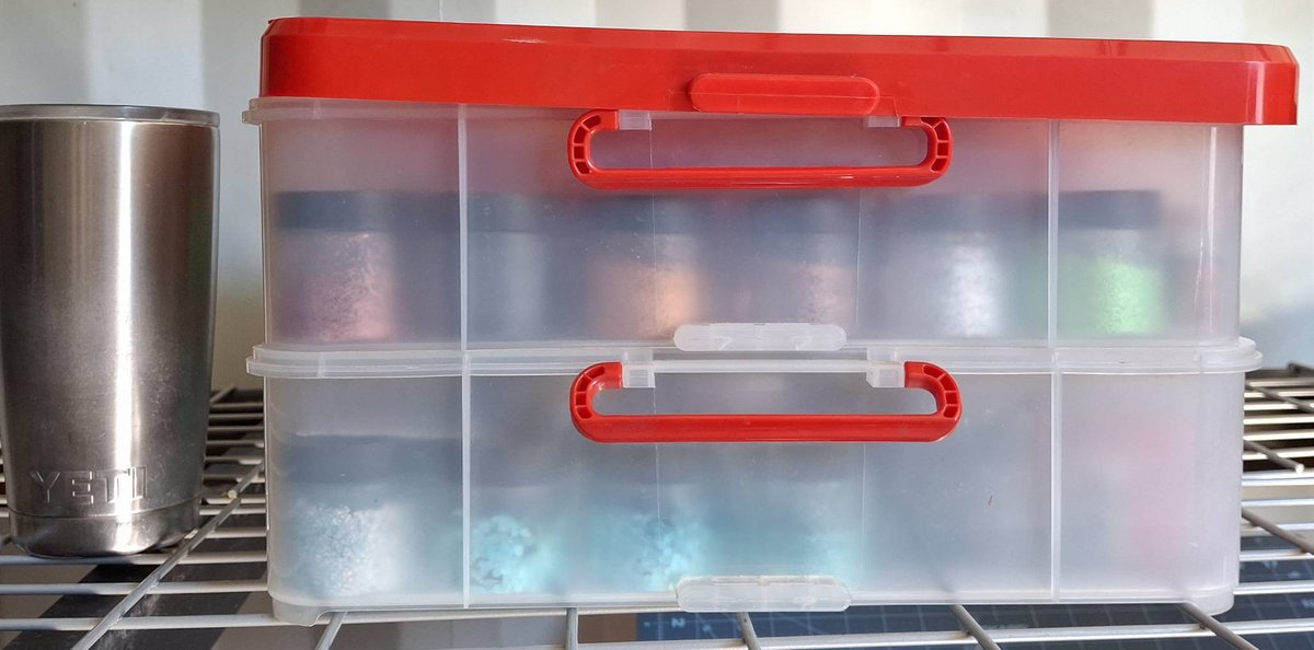 Yeti Tumbler and Glitter Organizer Box Lot