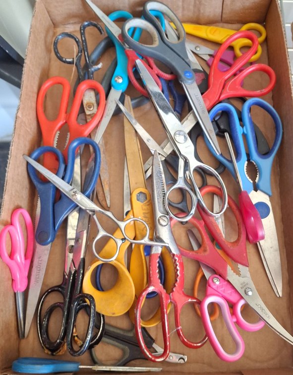 Box Lot Assorted Scissors and Shears