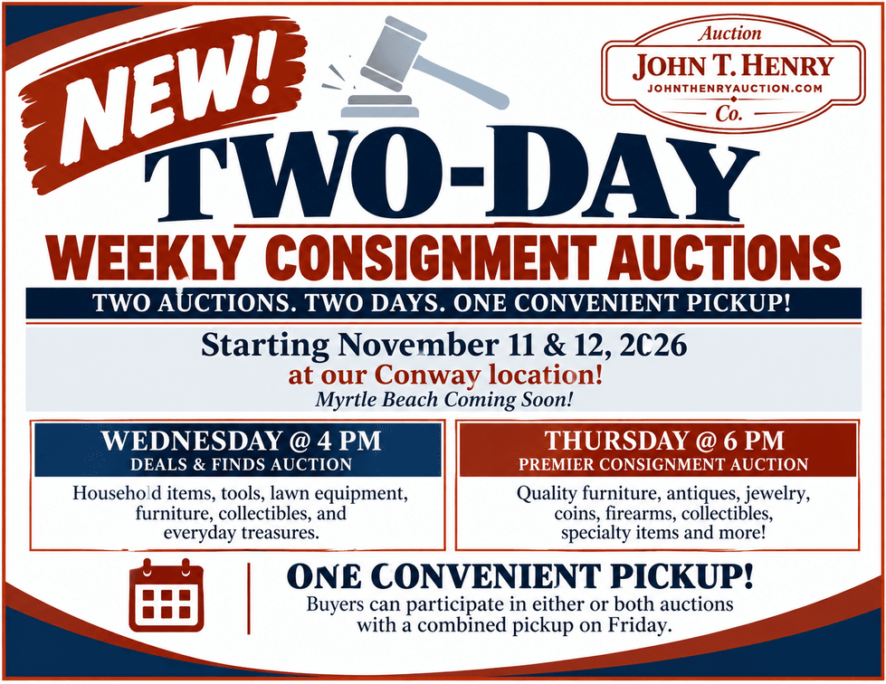 IMPORTANT ANNOUNCEMENT – YOU ASKED, WE LISTENED! NEW TWO-DAY WEEKLY AUCTIONS BEGIN NOVEMBER 11 & 12