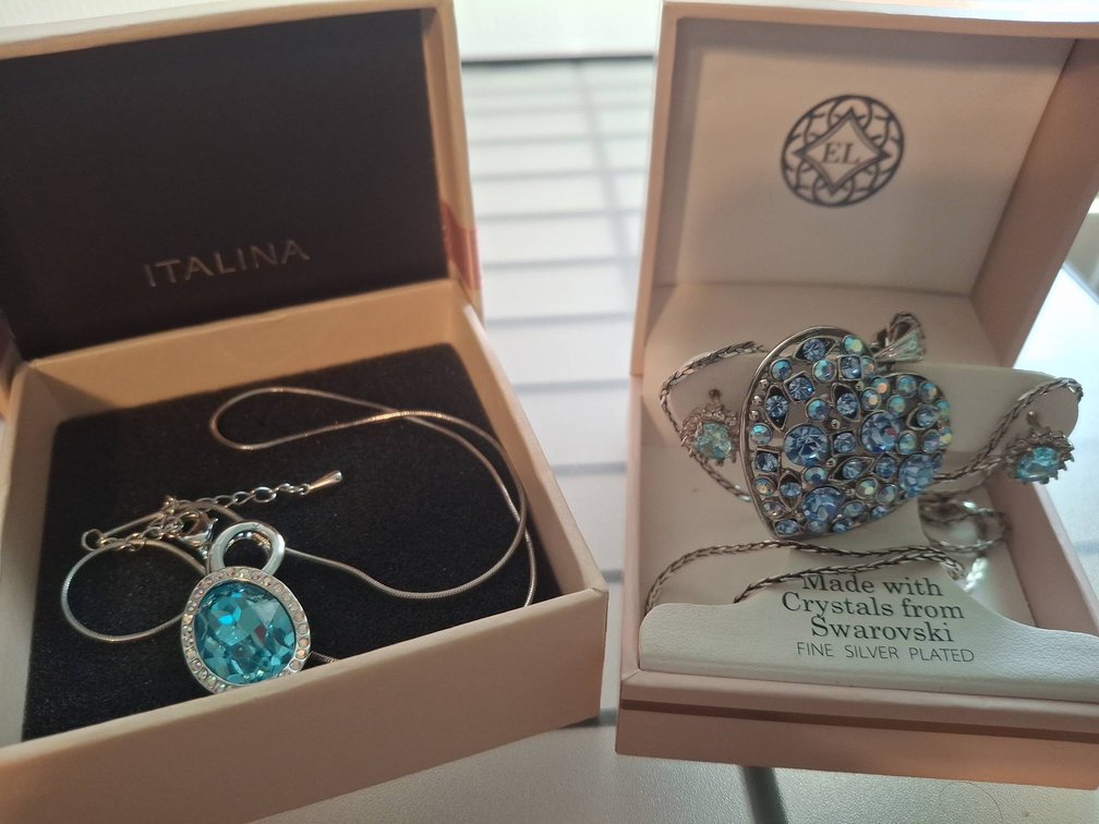 Italina/Swarovski Crystal Jewelry Lot, 2 Pieces