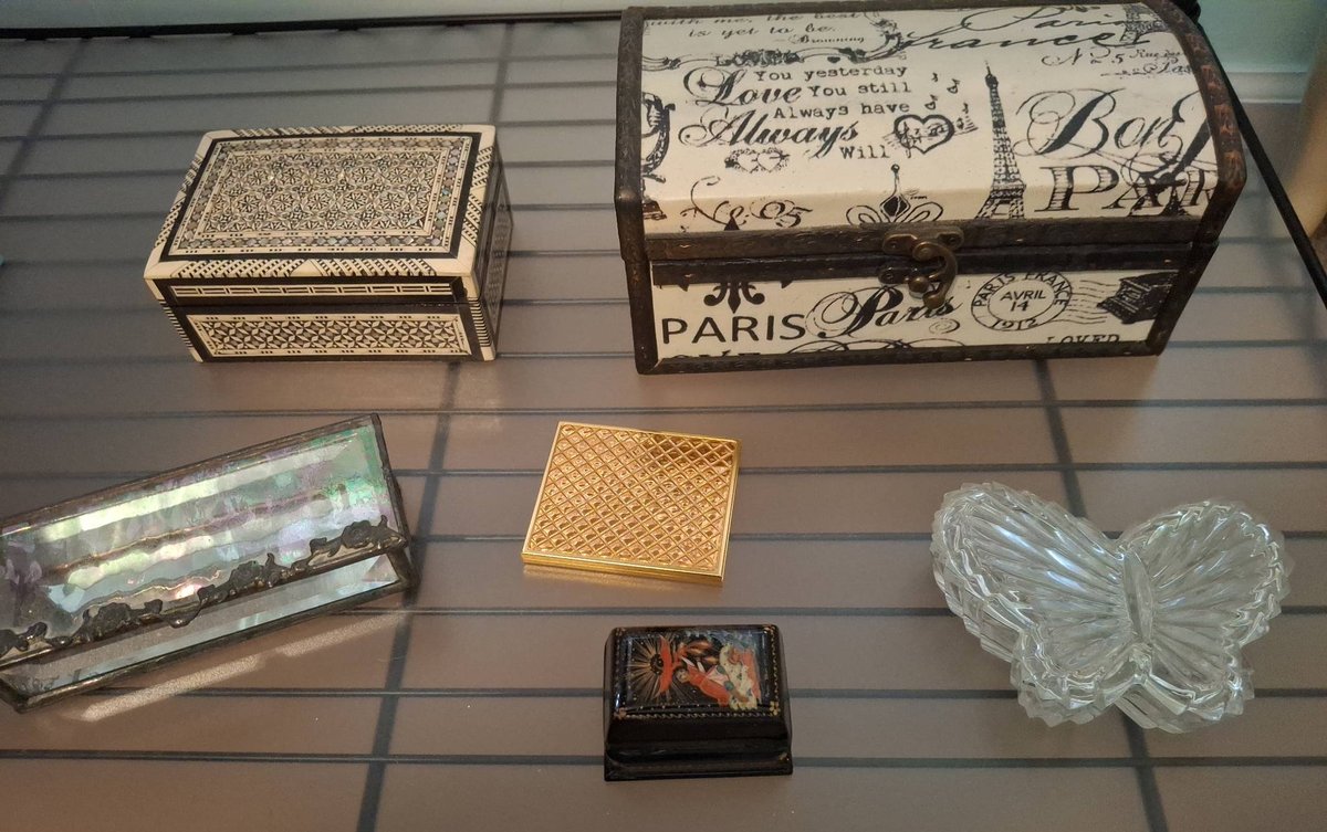 Decorative & Trinket Boxes Lot Of 6