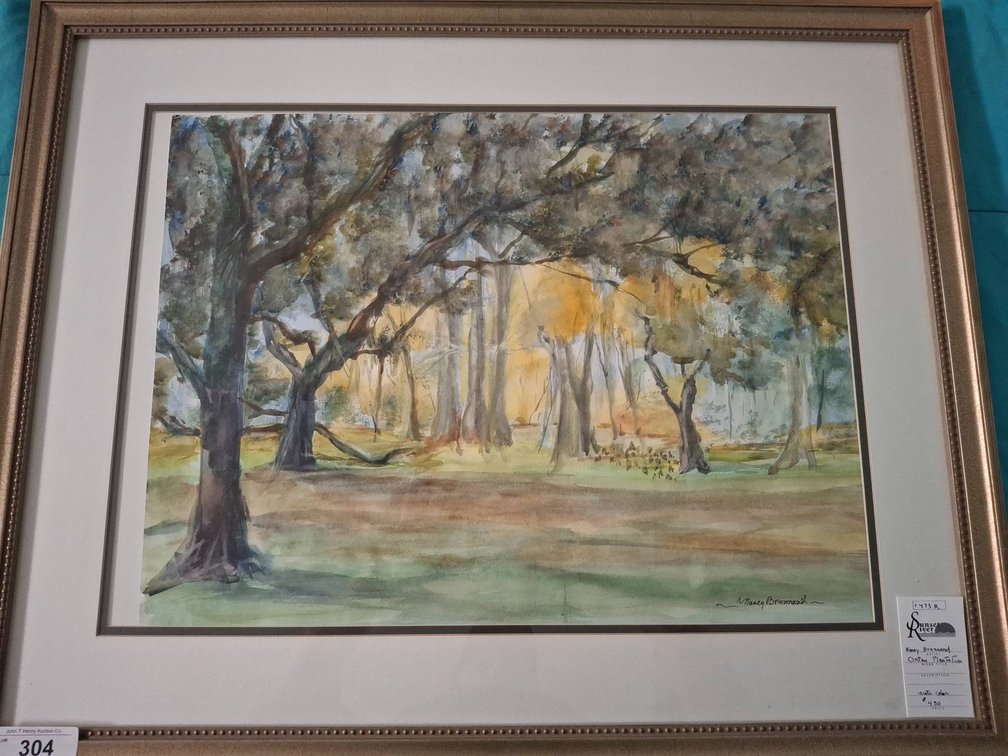 Nancy Brennand Watercolor Framed Art 32"×25"