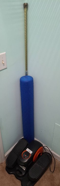 Cubii Stepper With MELT Roller And Curtain rod