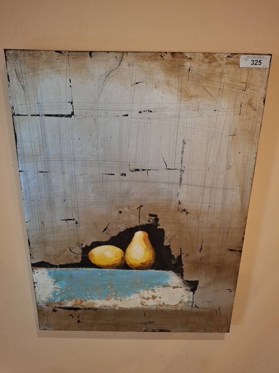 Still Life Pears Painting on Canvas, 24"×32"