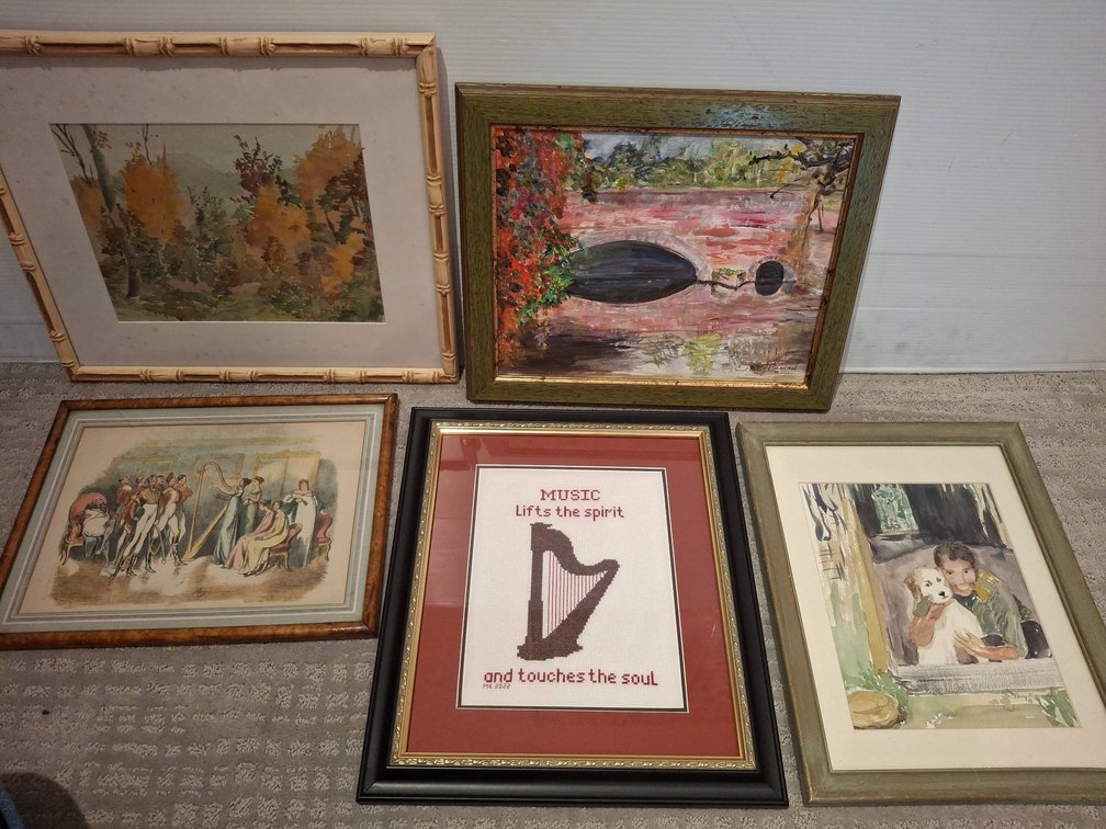 Framed Art Lot, Nancy Brennard & Others, 18" Max