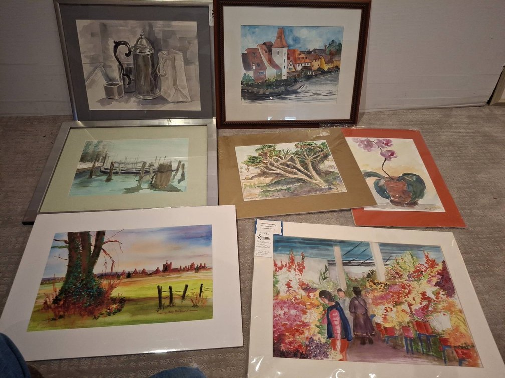 Nancy Brennan Signed Watercolors, Largest 24"×18"
