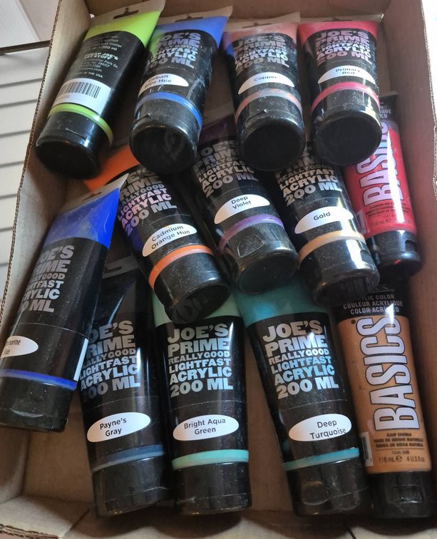 Acrylic Paint Tubes Lot, Joe's Prime & Basics