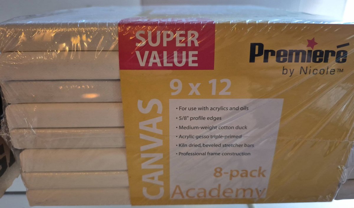 Premiere 9x12 Canvas 8-Pack Academy Value