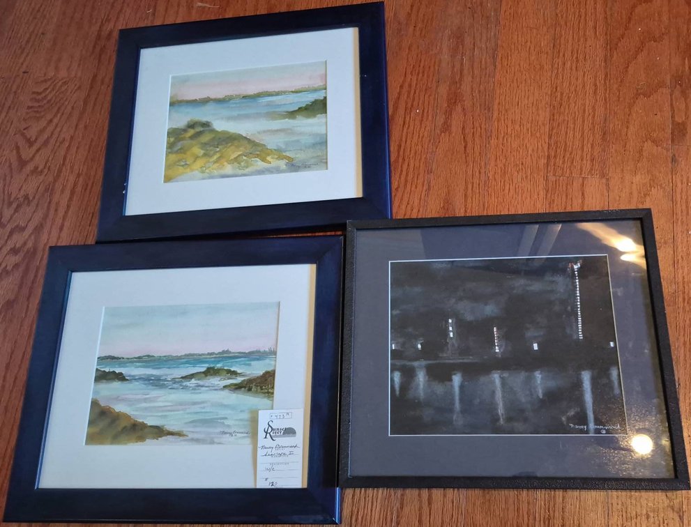 3 Framed Artworks by Nancy Brennand, 16x13 in.