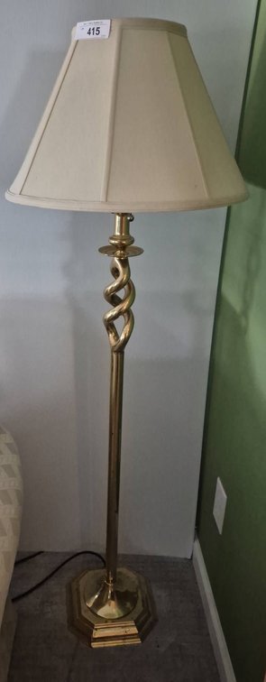 Brass Floor Lamp with Shade 59 Inches Tall