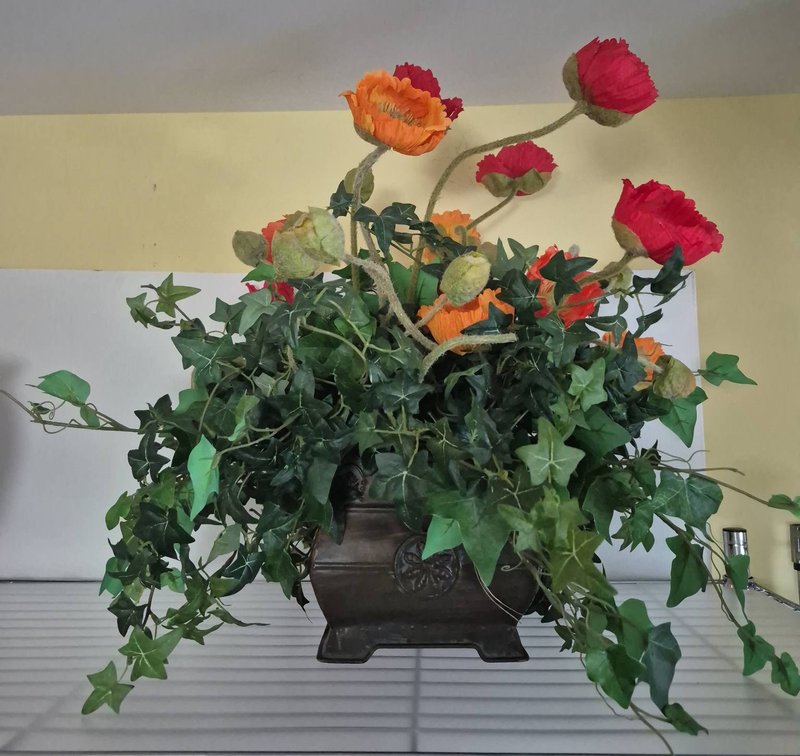 Artificial Floral Arrangement in Brown Planter