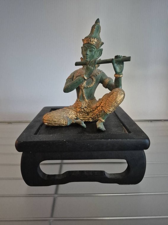 4in Cast Figurine of Seated Musician