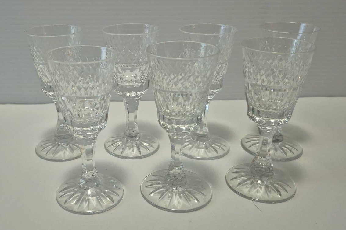 7 Brierley Crystal Cordial Glasses