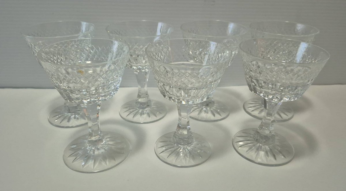 7 small Brierley Crystal Wine Glasses
