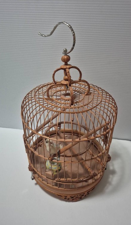 Decorative Wooden Bird Cage With Perch