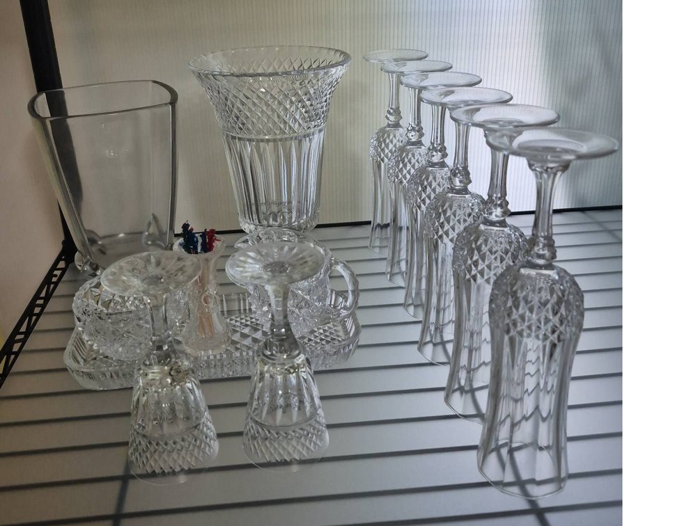 Cut Glass Barware Lot, Some Marked Brierley