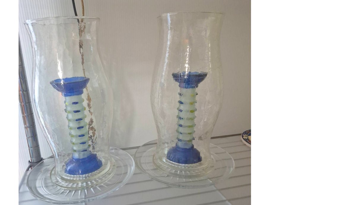 14in Glass Candle Hurricane Holders
